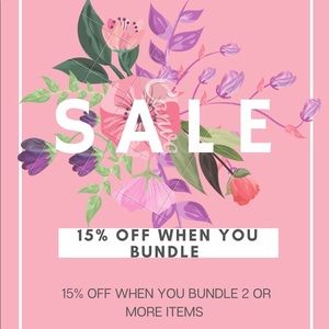 15 % off when you bundle 2 or more items
